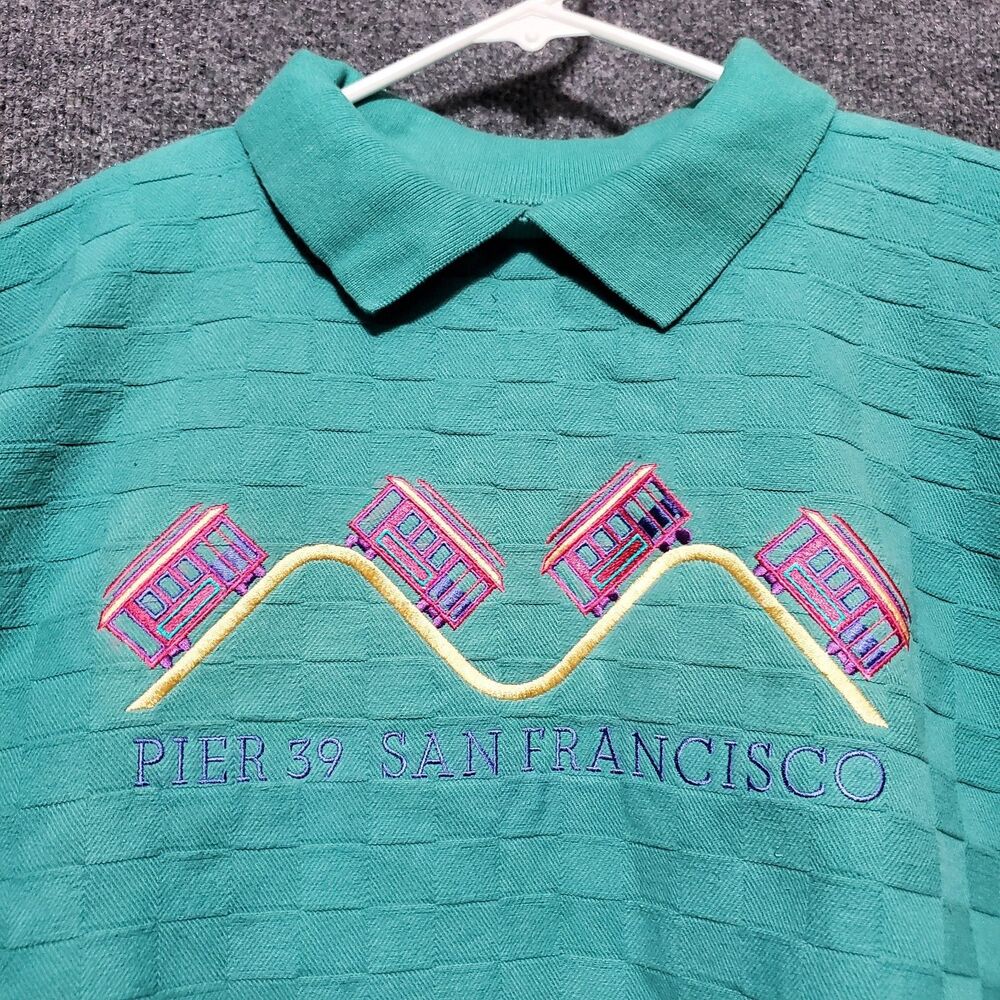 VTG Crazy Shirts Hawaii Collared Sweatshirt Pier 39 San Francisco USA Adult XS